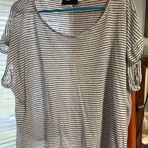 HATCH Maternity Striped Black and White Top